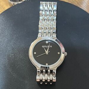 Silver and Black Men's Watch